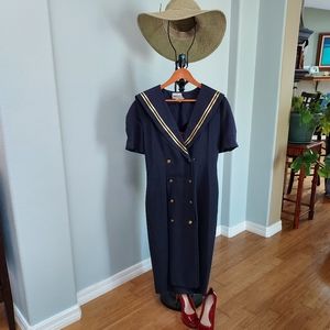 LESLIE FAY Vintage blue sailor dress